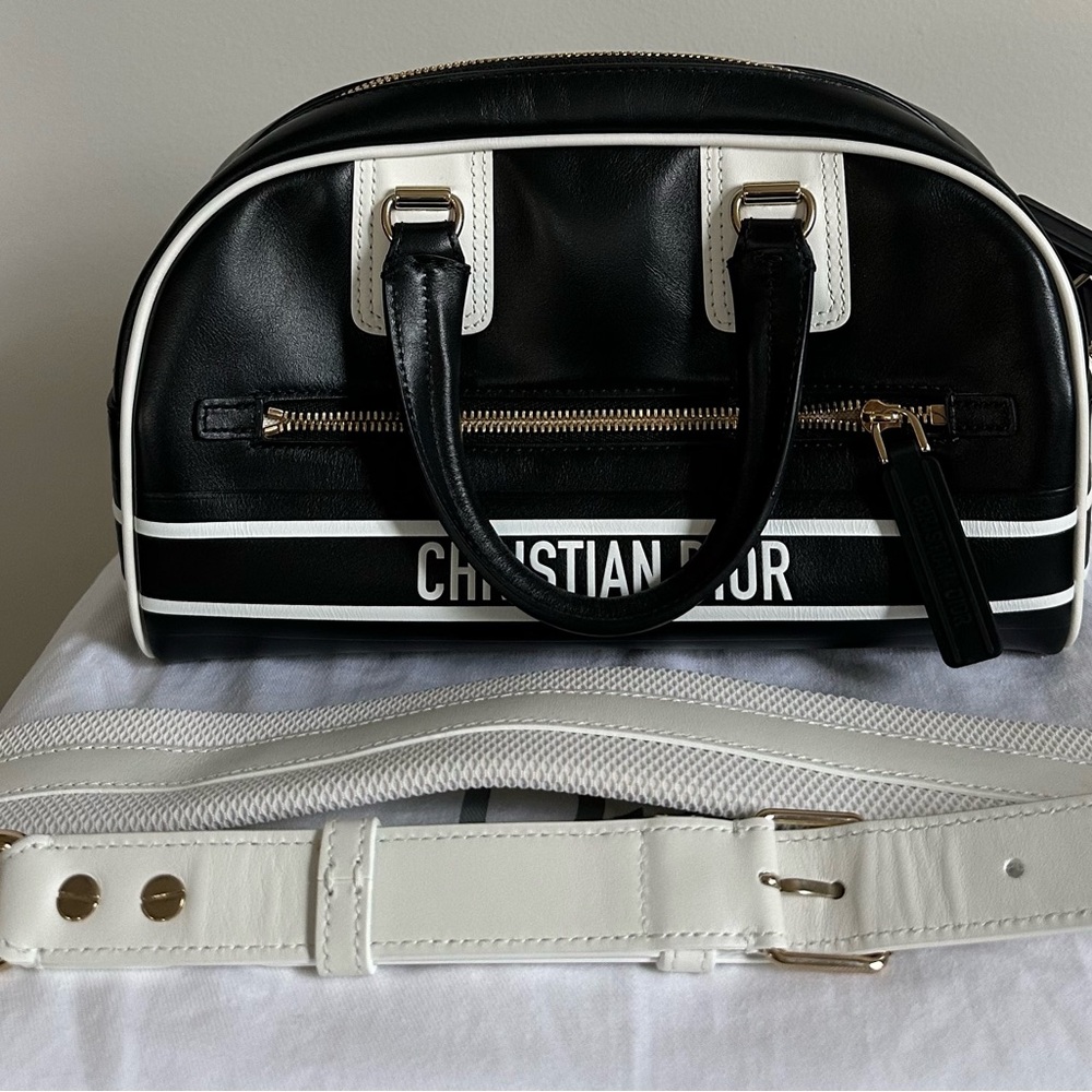 Christian Dior Small Bowling Ball Bag white/Navy - Picture 10 of 16